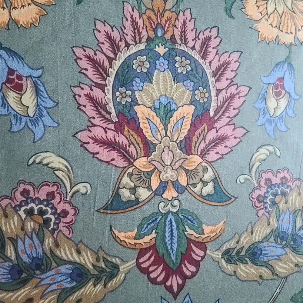 Ambiance Floral Green Upholstery Fabric 5 Yards